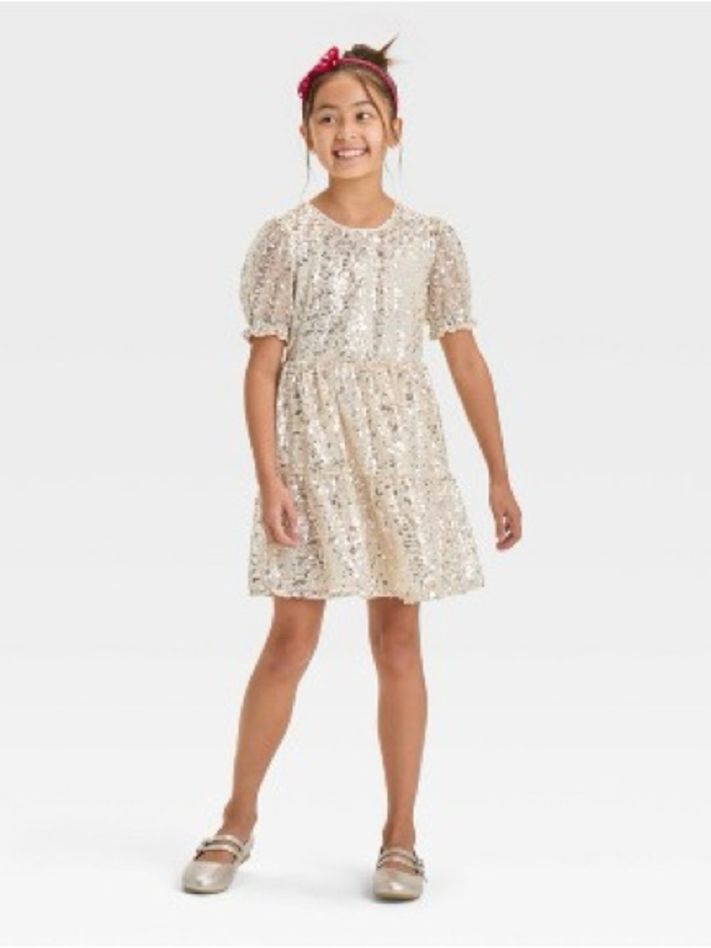 Cat & Jack Short Sleeve Sequin Dress